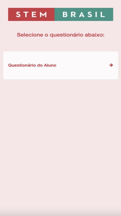 Emulate iPhone app Questionários STEM Brasil using MyAndroid