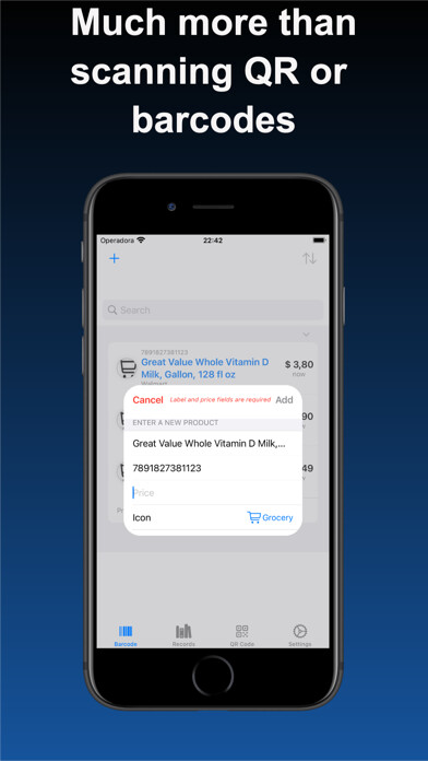 Emulate iPhone app QuickCode: QRCode Reader using MyAndroid