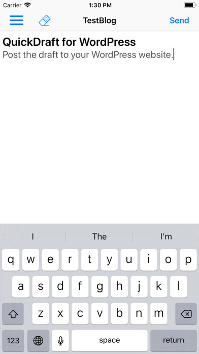 Emulate iPhone app QuickDraft for WordPress using MyAndroid Emulate iPhone app QuickDraft for WordPress using MyAndroid