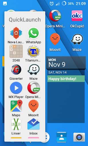 Run android online APK QuickLaunch from MyAndroid or emulate QuickLaunch using MyAndroid