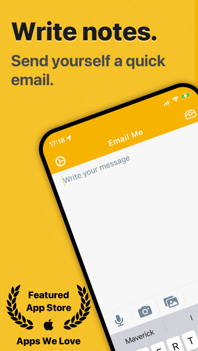 Emulate iPhone app Quick Notes To Self - Email Me using MyAndroid