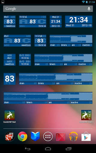 Run android online APK QuickONF Battery Widgets from MyAndroid or emulate QuickONF Battery Widgets using MyAndroid