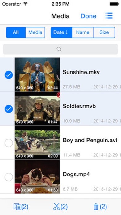 Emulate iPhone app Quick Player Pro - for Video Audio Media Player using MyAndroid