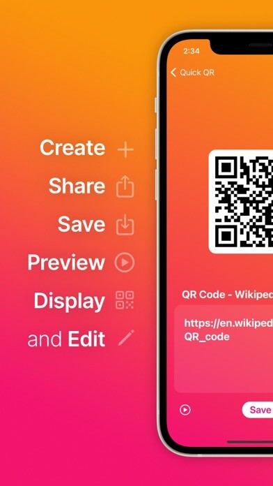 Emulate iPhone app Quick QR – Create QR Codes using MyAndroid