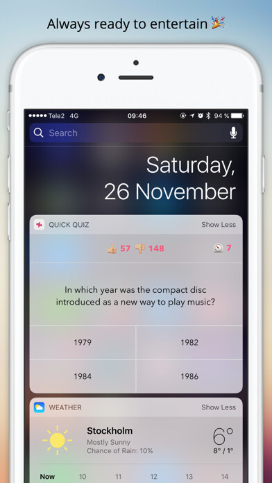 Emulate iPhone app Quick Quiz - A Widget Based Quiz Game using MyAndroid