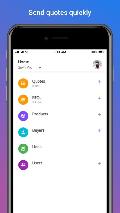 Emulate iPhone app QuickQuote-Send quotes quickly using MyAndroid