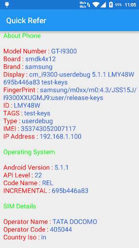 Run android online APK Quick Refer from MyAndroid or emulate Quick Refer using MyAndroid