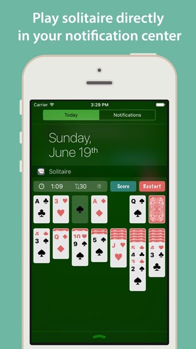 Emulate iPhone app Quick Solitaire : Play in notification center as widget using MyAndroid Emulate iPhone app Quick Solitaire : Play in notification center as widget using MyAndroid