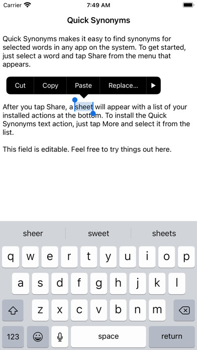 Emulate iPhone app Quick Synonyms using MyAndroid Emulate iPhone app Quick Synonyms using MyAndroid