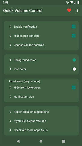 Run android online APK Quick Volume Control in notification bar from MyAndroid or emulate Quick Volume Control in notification bar using MyAndroid