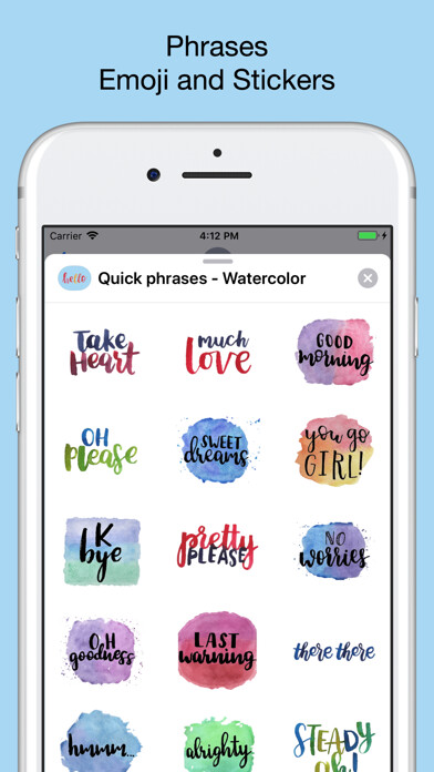 Emulate iPhone app Quick words - text stickers using MyAndroid Emulate iPhone app Quick words - text stickers using MyAndroid