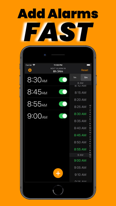 Emulate iPhone app Quik Alarm using MyAndroid