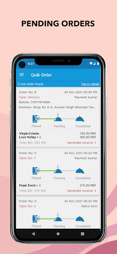 Run android online APK Quik Order from MyAndroid or emulate Quik Order using MyAndroid