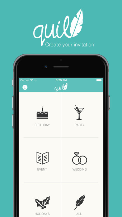 Emulate iPhone app Quill Invitation Cards for Birthday,Wedding,Party,Event,Christmas using MyAndroid
