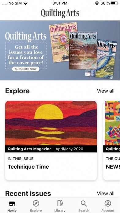 Emulate iPhone app Quilting Arts Magazine using MyAndroid Emulate iPhone app Quilting Arts Magazine using MyAndroid