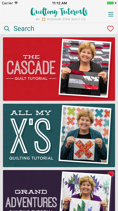 Emulate iPhone app Quilting Tutorials by MSQC using MyAndroid