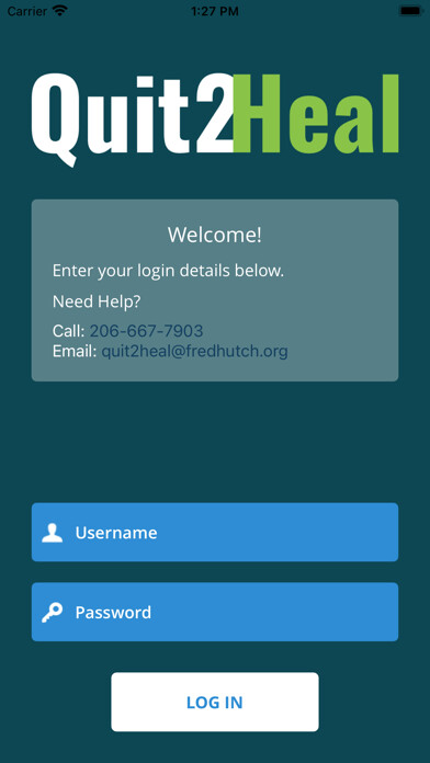 Emulate iPhone app Quit2Heal A using MyAndroid