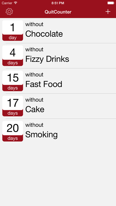 Emulate iPhone app QuitCounter using MyAndroid