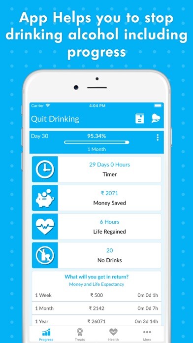 Emulate iPhone app Quit Drinking – Stay Sober using MyAndroid