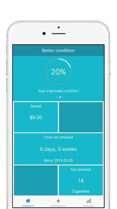 Emulate iPhone app Quit Smoking - We are your motivation! using MyAndroid