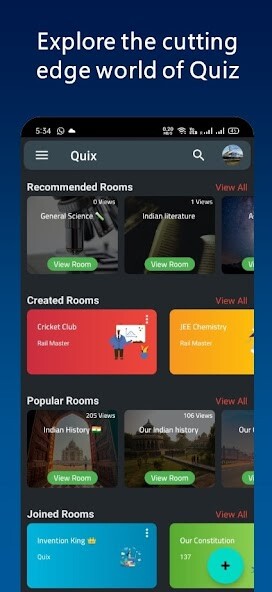 Run android online APK Quix - Create, Join,Share Q-Room  Explore Quizzes from MyAndroid or emulate Quix - Create, Join,Share Q-Room  Explore Quizzes using MyAndroid