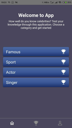 Run android online APK Quiz App Celebrities from MyAndroid or emulate Quiz App Celebrities using MyAndroid