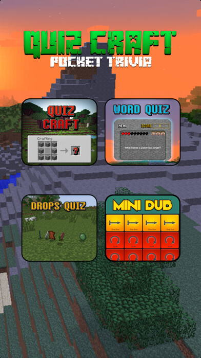 Emulate iPhone app QuizCraft For Minecraft Pocket using MyAndroid