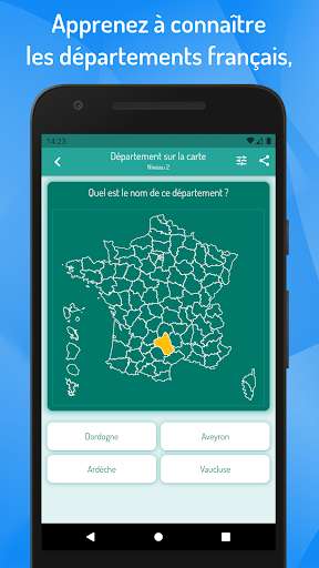 Run android online APK Quiz - French Departments, Regions and Cities from MyAndroid or emulate Quiz - French Departments, Regions and Cities using MyAndroid Run android online APK Quiz - French Departments, Regions and Cities from MyAndroid or emulate Quiz - French Departments, Regions and Cities using MyAndroid