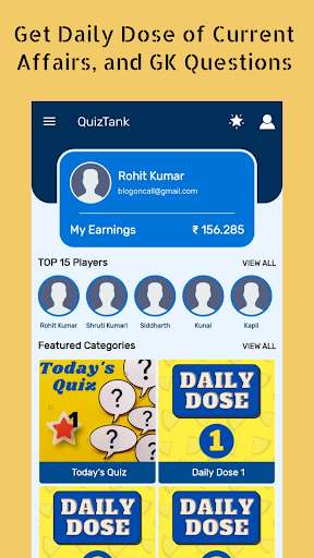 Run android online APK QuizTank- Current Affairs and GK Quiz app from MyAndroid or emulate QuizTank- Current Affairs and GK Quiz app using MyAndroid