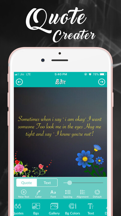 Emulate iPhone app Quote Creator - iQuote using MyAndroid Emulate iPhone app Quote Creator - iQuote using MyAndroid