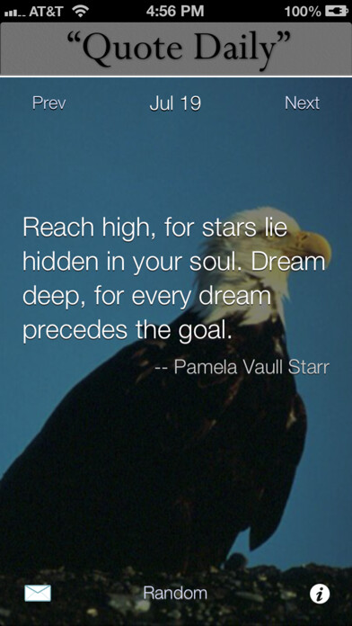 Emulate iPhone app Quote Daily: Inspiration for Goals and Resolutions using MyAndroid
