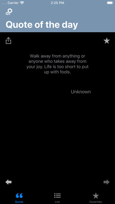 Emulate iPhone app Quote οf the day using MyAndroid