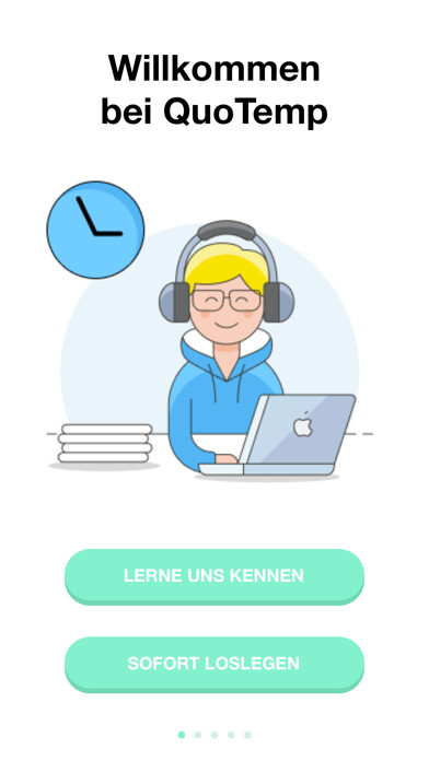 Emulate iPhone app QuoTemp Zeiterfassung using MyAndroid