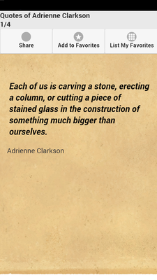 Emulate Android APK Quotes of Adrienne Clarkson