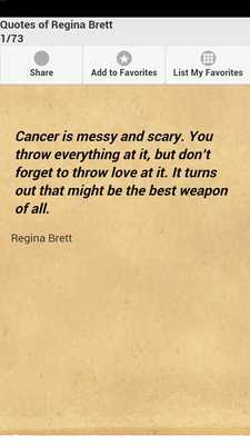 Emulate Android APK Quotes of Regina Brett