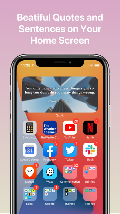 Emulate iPhone app Quoti. - Awesome Quote Widgets using MyAndroid