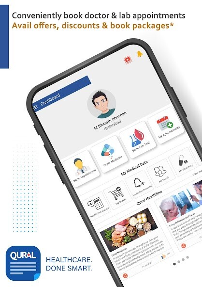 Run android online APK Qural - Doctor  Lab Appointments  Order Medicine from MyAndroid or emulate Qural - Doctor  Lab Appointments  Order Medicine using MyAndroid