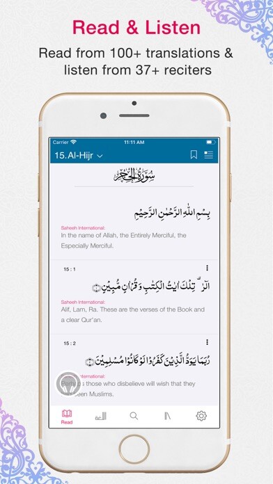 Emulate iPhone app Quran App Read,Listen,Search using MyAndroid