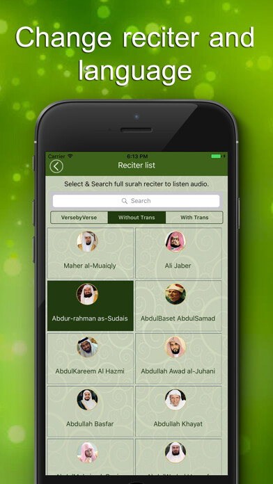 Emulate iPhone app Quran Audio - multi reciter and language using MyAndroid Emulate iPhone app Quran Audio - multi reciter and language using MyAndroid