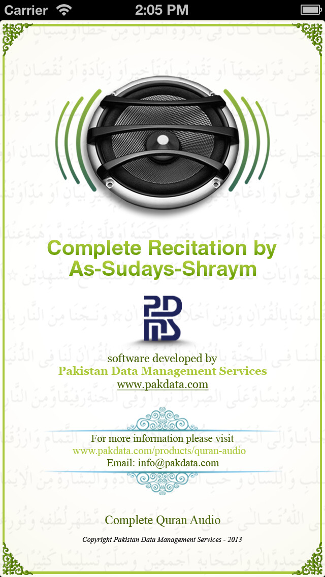 Emulate iPhone app Quran Audio - Sheikh Sudays & Shuraym using MyAndroid