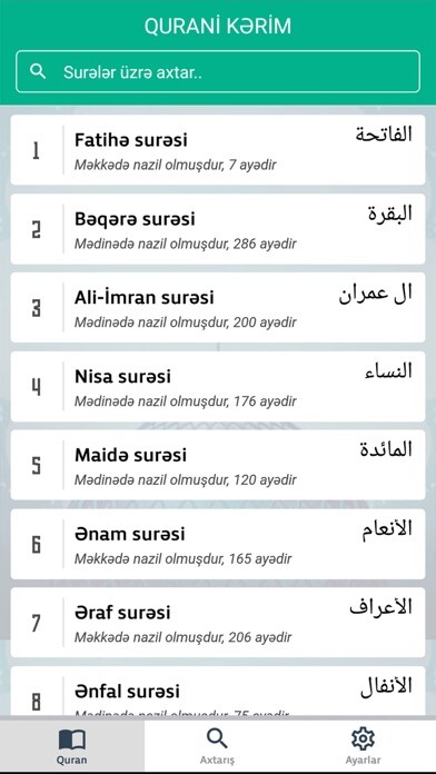 Emulate iPhone app Quran Azerbaijan using MyAndroid