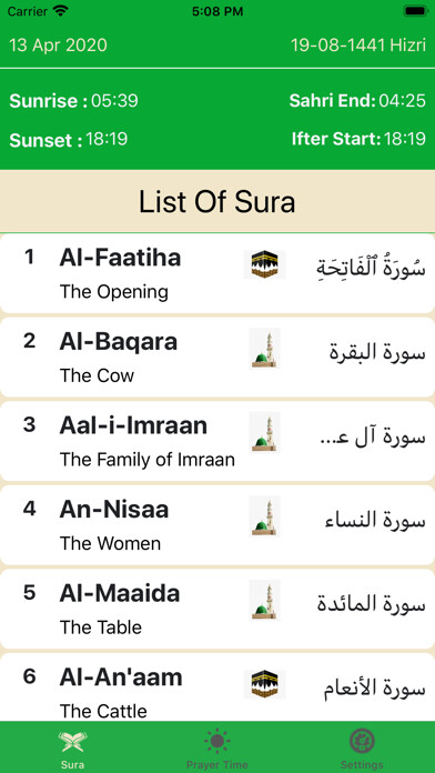 Emulate iPhone app Quran with Prayer Time using MyAndroid