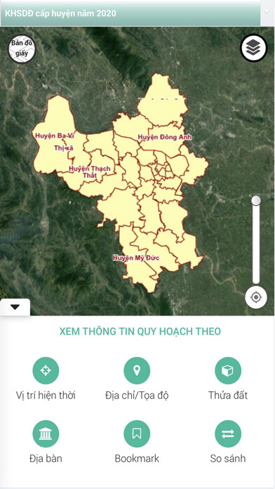 Emulate iPhone app Quy hoạch sử dụng đấtTP Hà Nội using MyAndroid