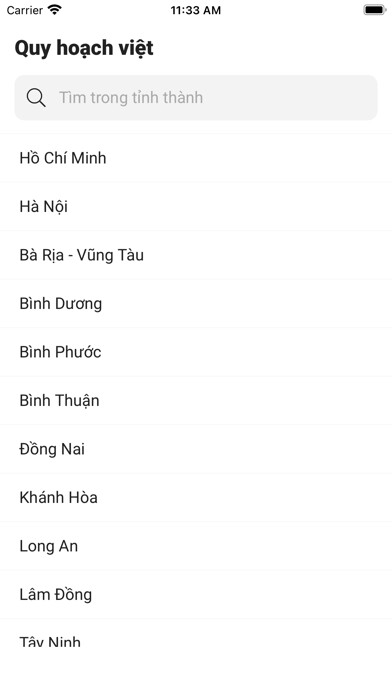 Emulate iPhone app Quy hoạch Việt using MyAndroid