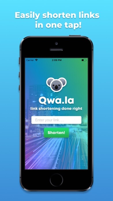 Emulate iPhone app Qwa.la Link Shortener using MyAndroid Emulate iPhone app Qwa.la Link Shortener using MyAndroid