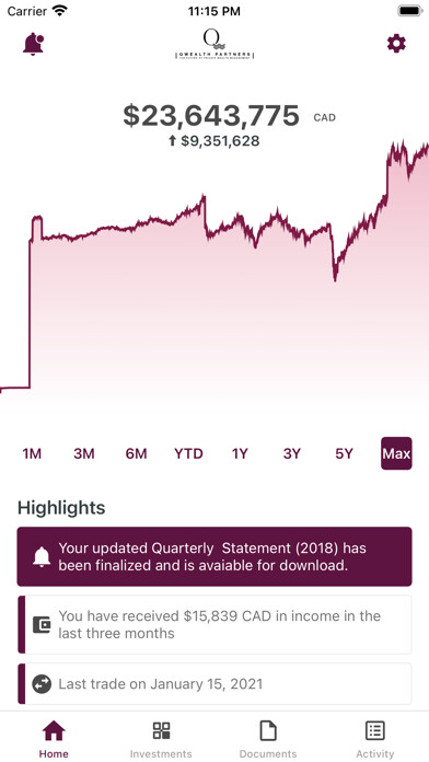 Emulate iPhone app QWealth Partners using MyAndroid