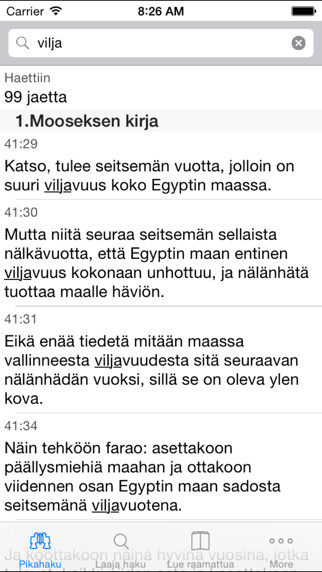 Emulate iPhone app Raamattuhaku using MyAndroid Emulate iPhone app Raamattuhaku using MyAndroid