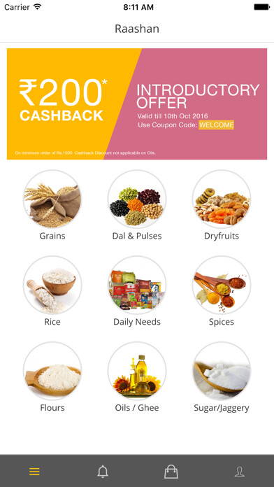 Emulate iPhone app Raashan - Online Grocery Store using MyAndroid Emulate iPhone app Raashan - Online Grocery Store using MyAndroid