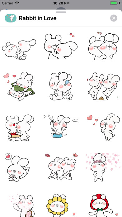 Emulate iPhone app Rabbit in Love Animated using MyAndroid