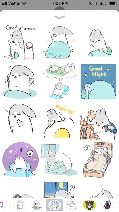 Emulate iPhone app Rabbit Moji Pun Funny Stickers using MyAndroid